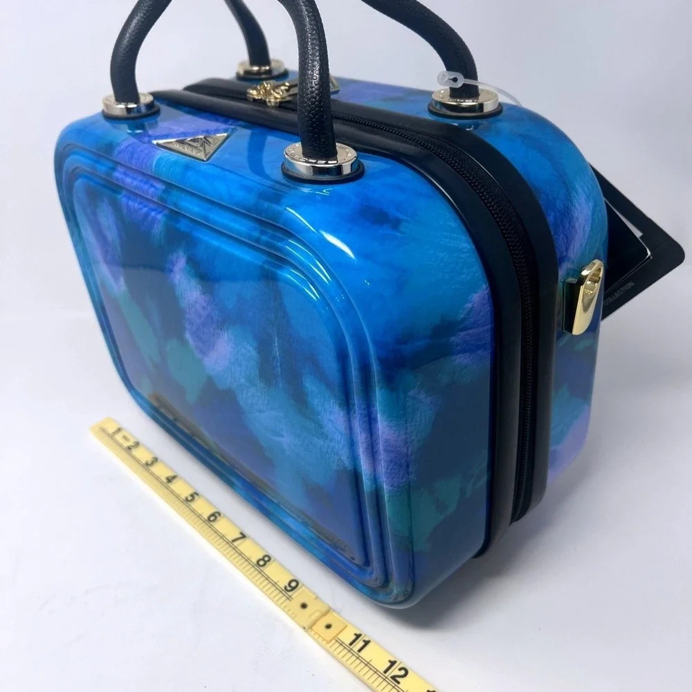 Triforce Hardside Beauty Case w/ Removable Interior Blue Watercolor NWT W/strap
